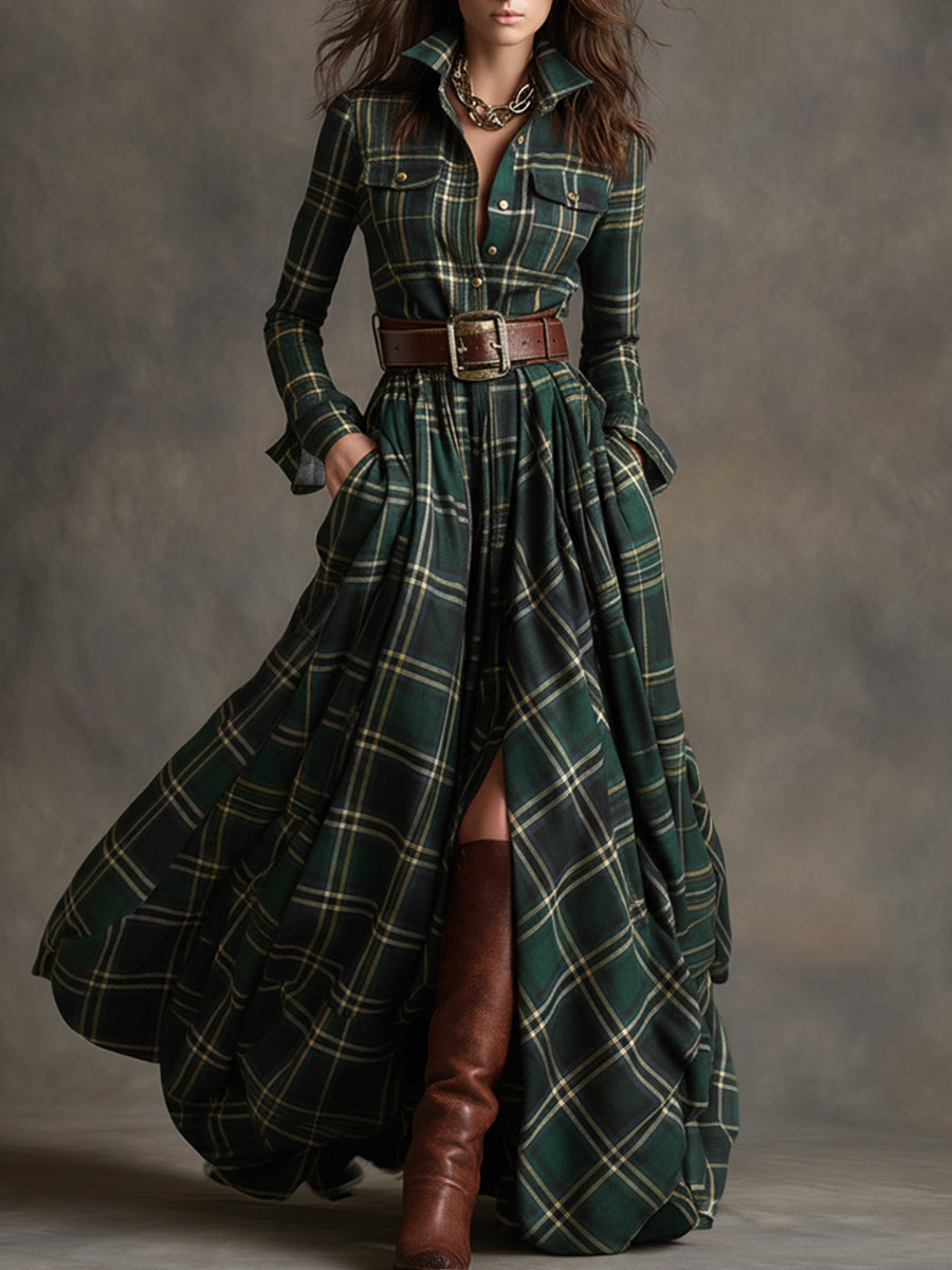 Bodil™ - Maxi-Hemdkleid im Karomuster