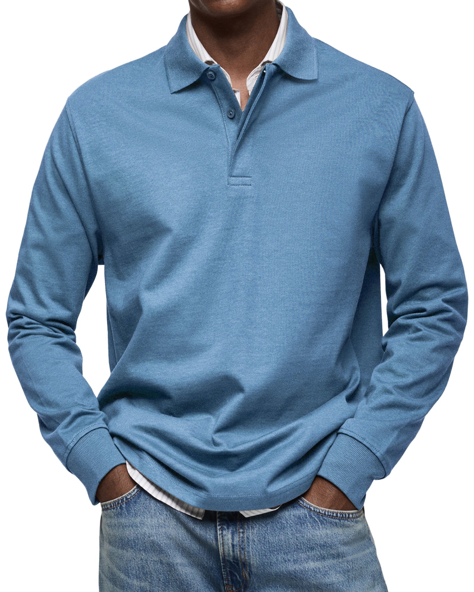 Herren Langarm-Poloshirt