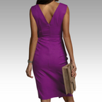 Regalia™ – Elegantes V-Ausschnitt Kleid mit figurbetontem Schnitt und Schlitz