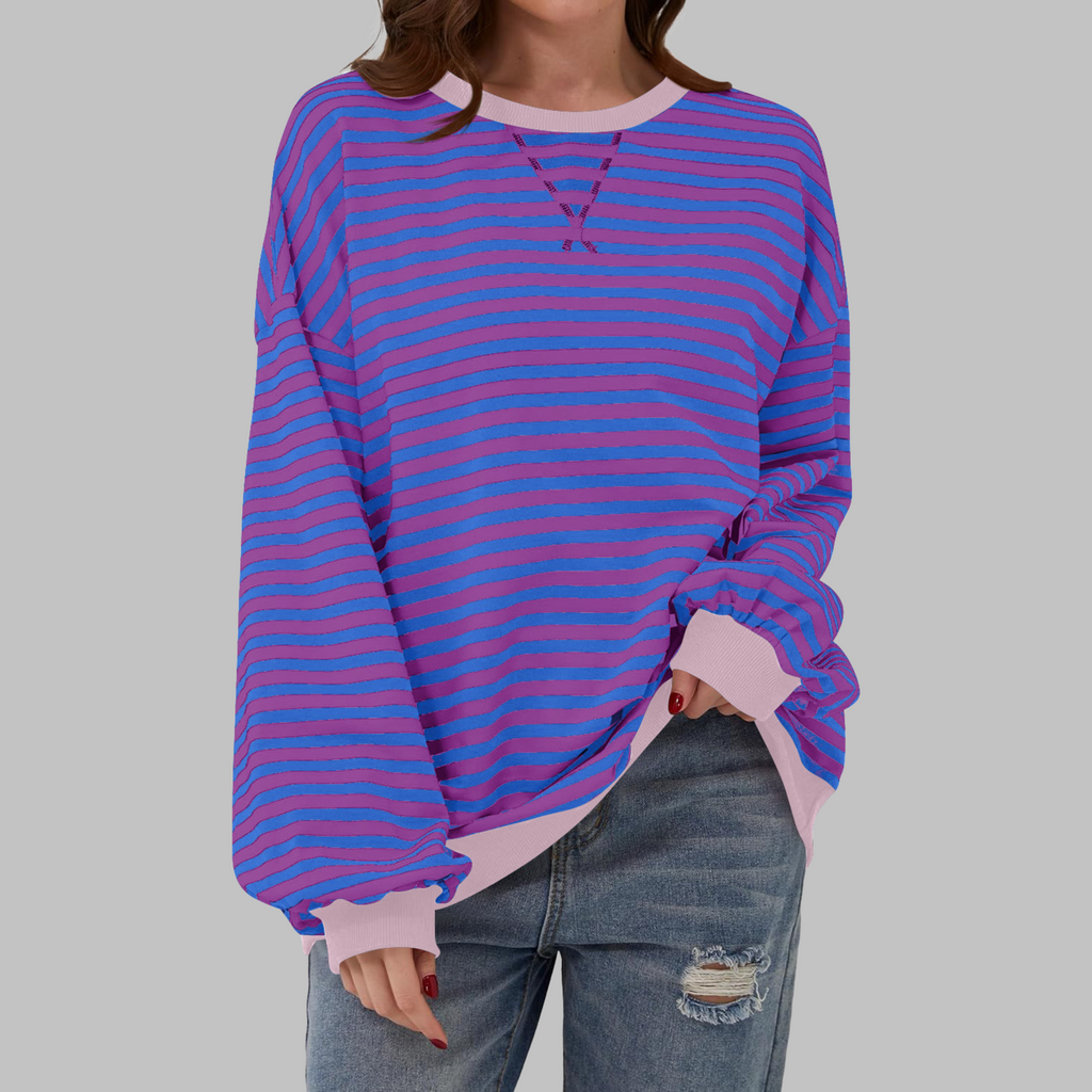Savenora | Gestreiftes Langarm-Sweatshirt mit Rundhalsausschnitt