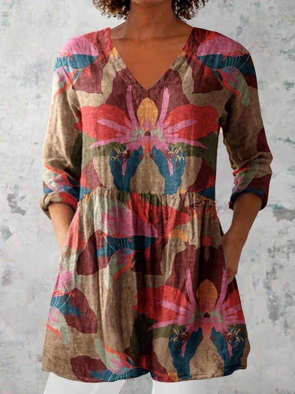 Savenora | Lange Bluse mit ausdrucksstarkem Muster