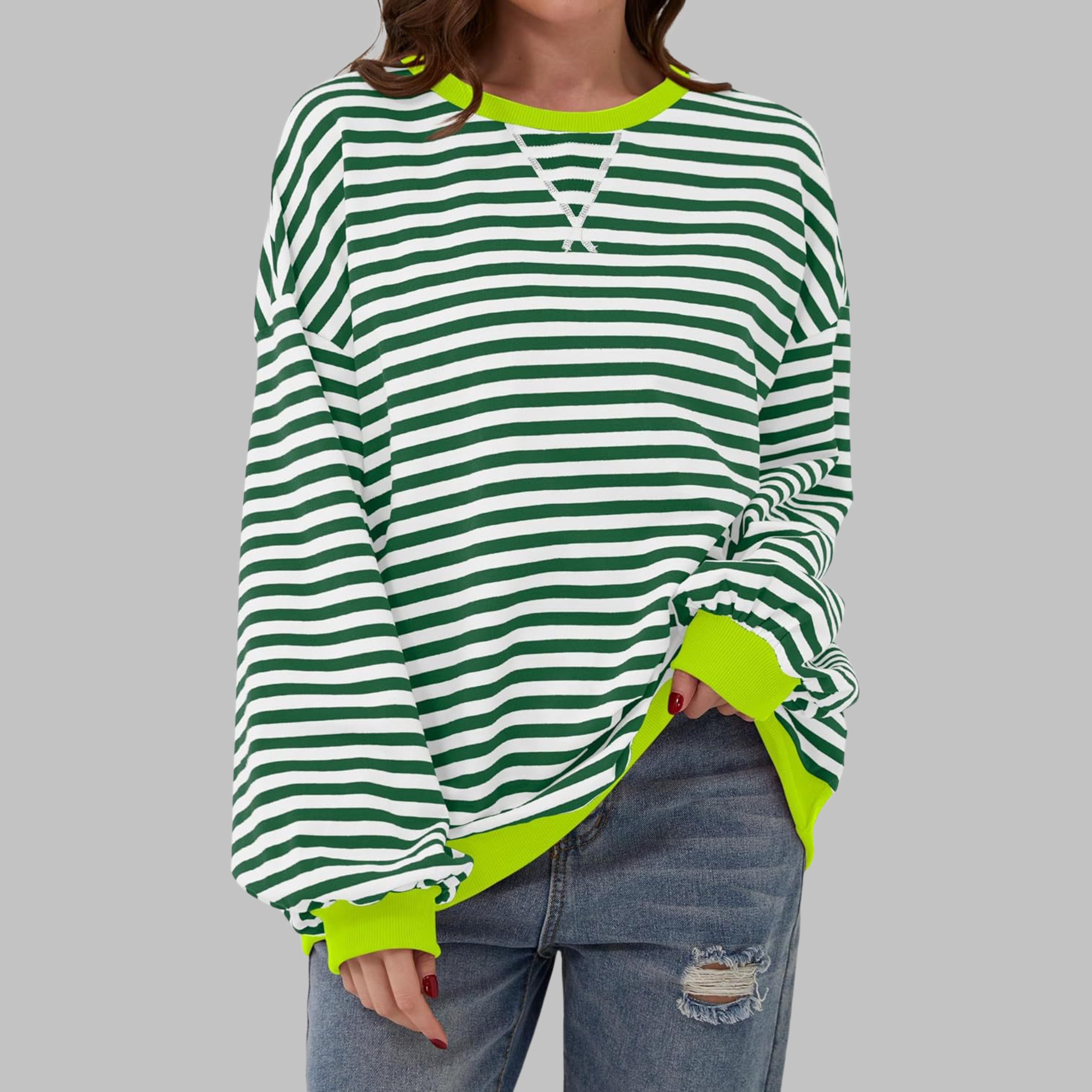 Savenora | Gestreiftes Langarm-Sweatshirt mit Rundhalsausschnitt