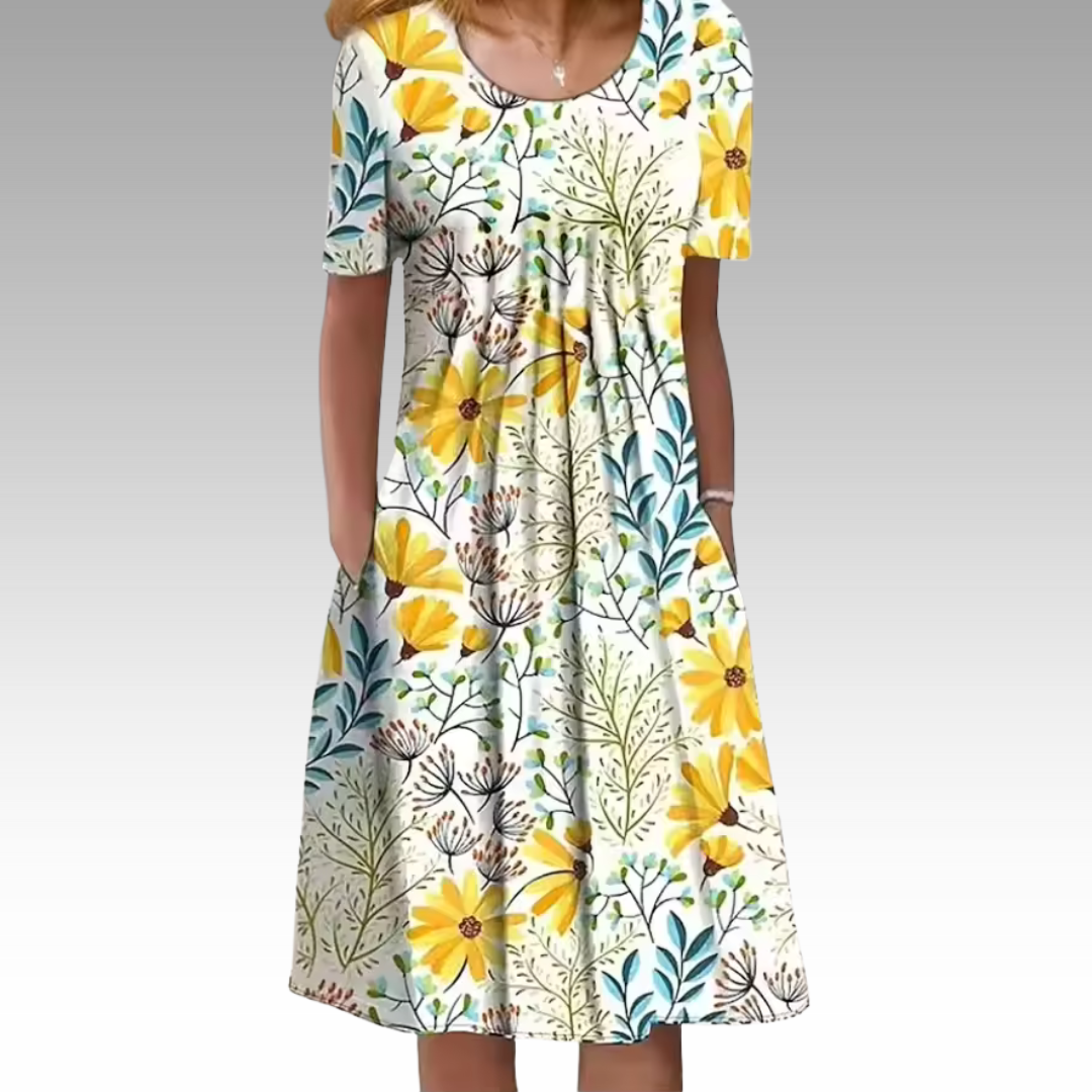 Ziva™ – Stilvolles Kleid mit floralem Design und Bauchbedeckung