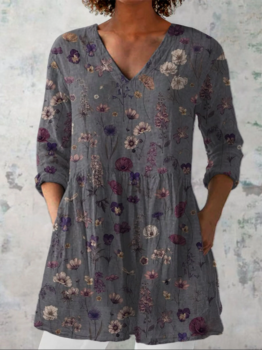 Savenora | Lange Bluse mit ausdrucksstarkem Muster