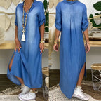 Andrea™ – Langes Jeanskleid mit Seitenschlitz
