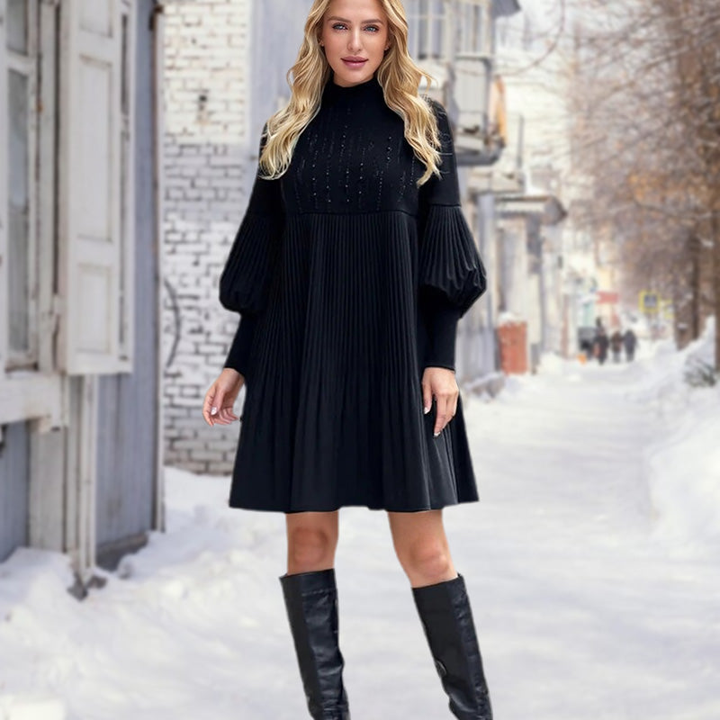 Avelyn™ - Elegantes Plisseekleid mit trendigen Laternenärmeln für Damen