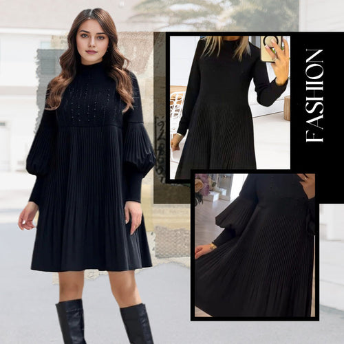 Avelyn™ - Elegantes Plisseekleid mit trendigen Laternenärmeln für Damen