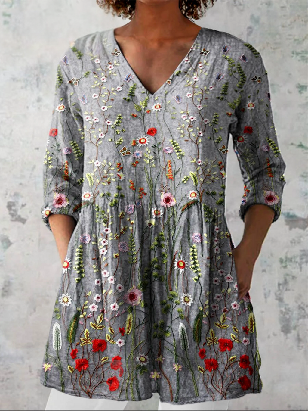 Savenora | Lange Bluse mit ausdrucksstarkem Muster