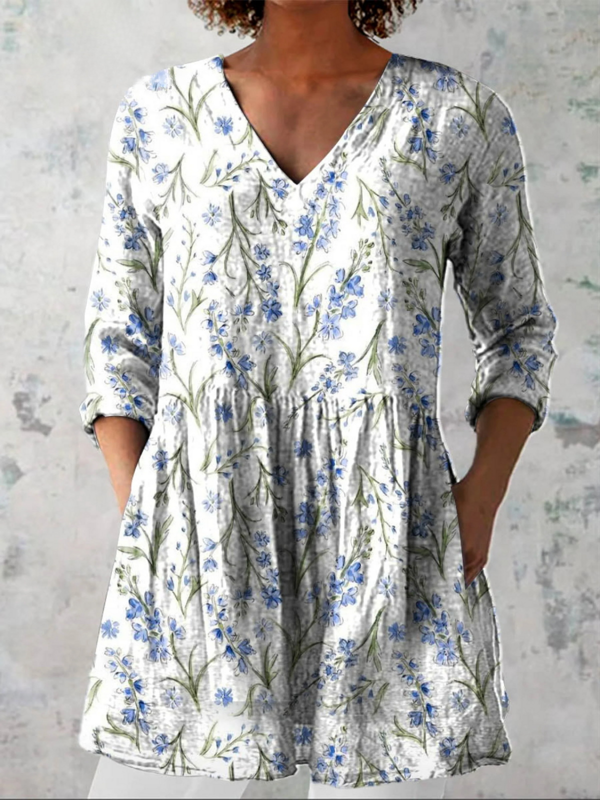 Savenora | Lange Bluse mit ausdrucksstarkem Muster