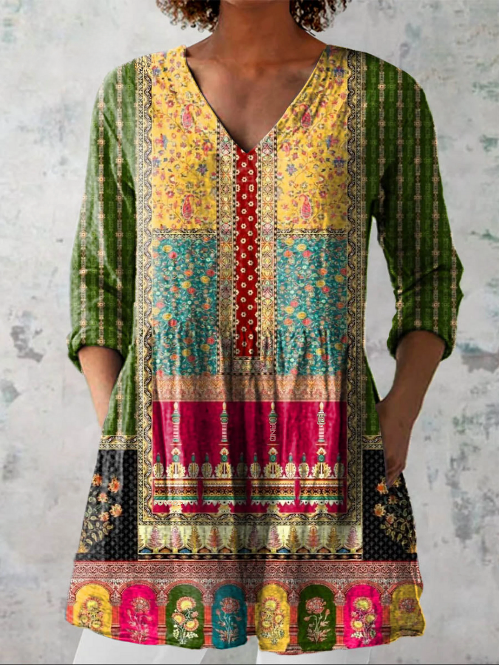Savenora | Lange Bluse mit ausdrucksstarkem Muster