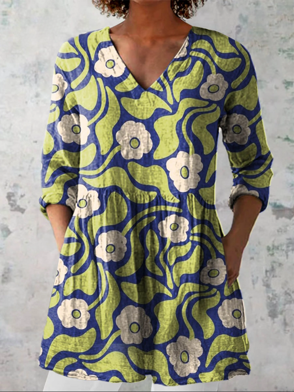Savenora | Lange Bluse mit ausdrucksstarkem Muster