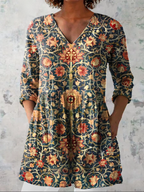 Savenora | Lange Bluse mit ausdrucksstarkem Muster