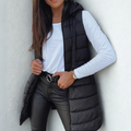 Savenora | Lange Steppweste mit Hoodie