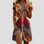 Isla™ – Kleid mit Rundhalsausschnitt und indisch inspiriertem Muster