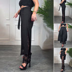 Sommerfeld | Elegante Weitbein-Hose mit Transparentem Spitzenakzent