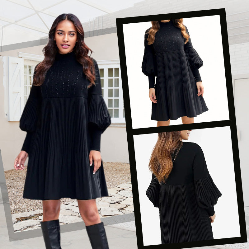 Avelyn™ - Elegantes Plisseekleid mit trendigen Laternenärmeln für Damen