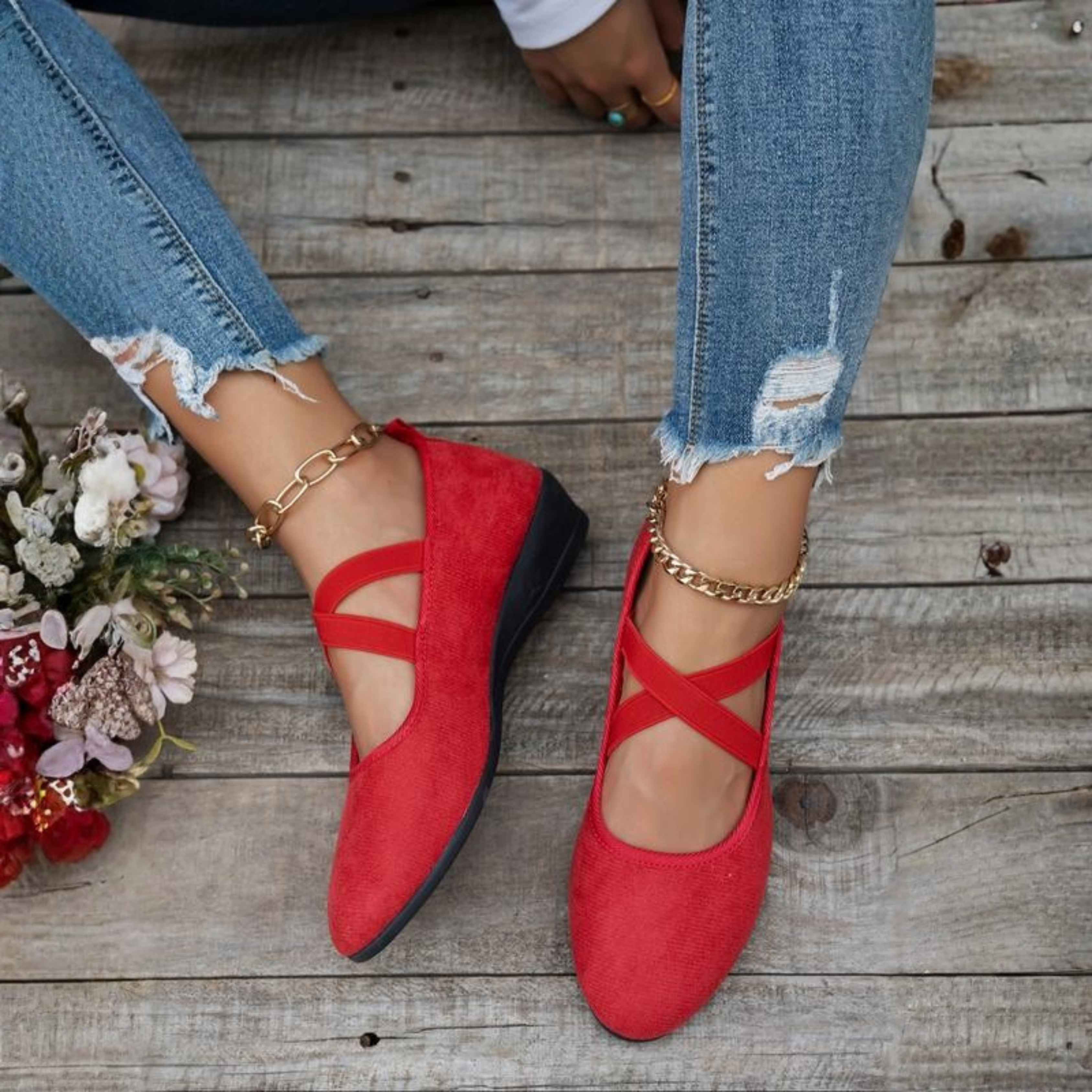 Savenora | Ballerinas mit Keilabsatz