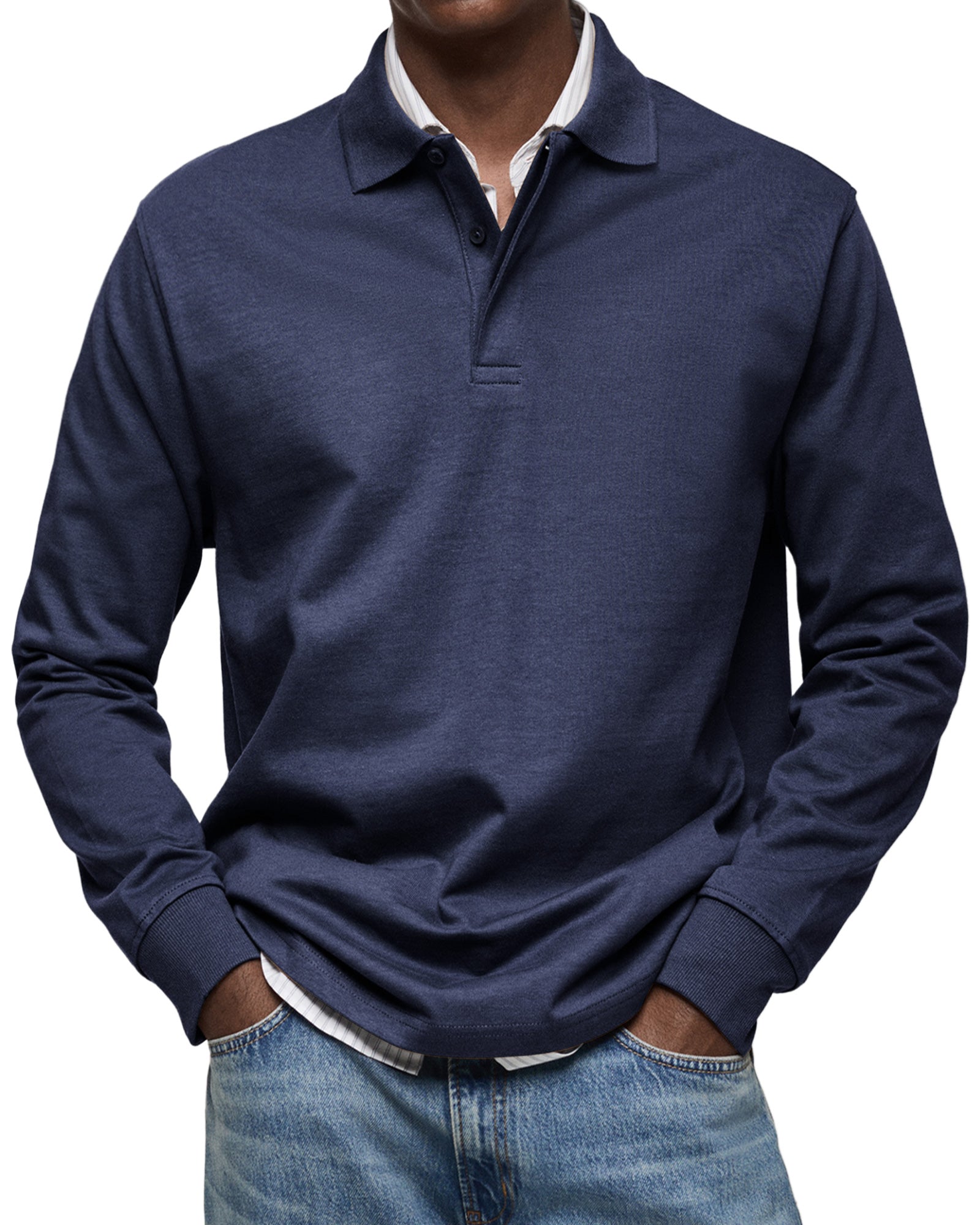 Herren Langarm-Poloshirt