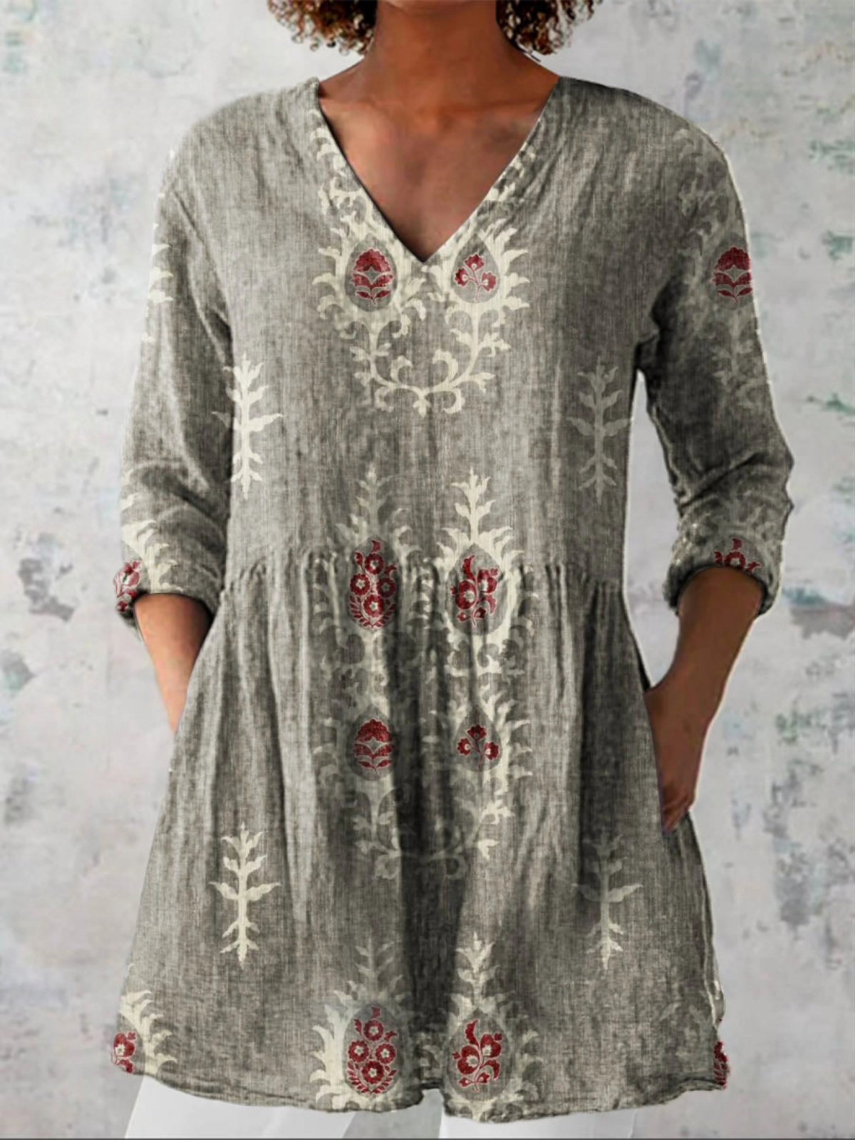 Savenora | Lange Bluse mit ausdrucksstarkem Muster