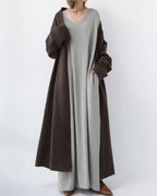 Serenya™ - Stilvolles Kleid mit langen Ärmeln und V-Ausschnitt