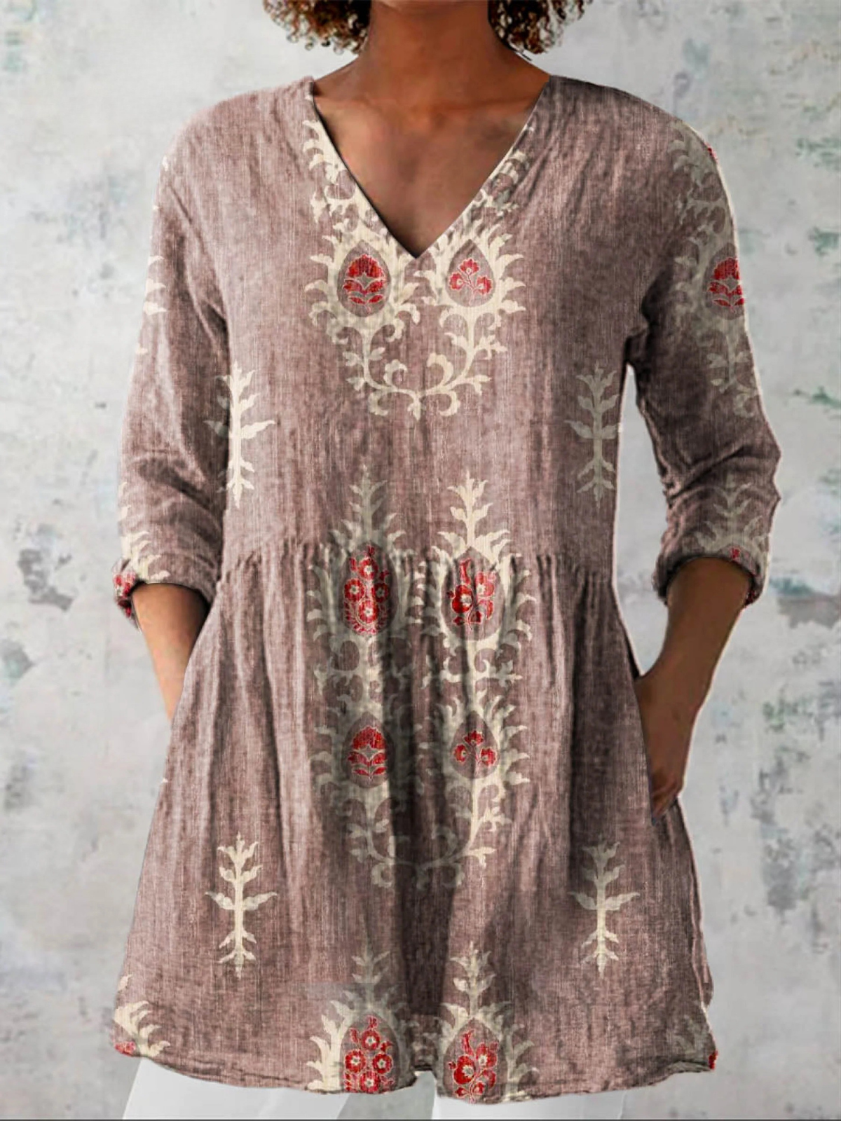 Savenora | Lange Bluse mit ausdrucksstarkem Muster