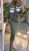 Feyra™ - Elegantes und Lässiges Damen-Set mit Rundhalsausschnitt-Kleid und passender Jacke