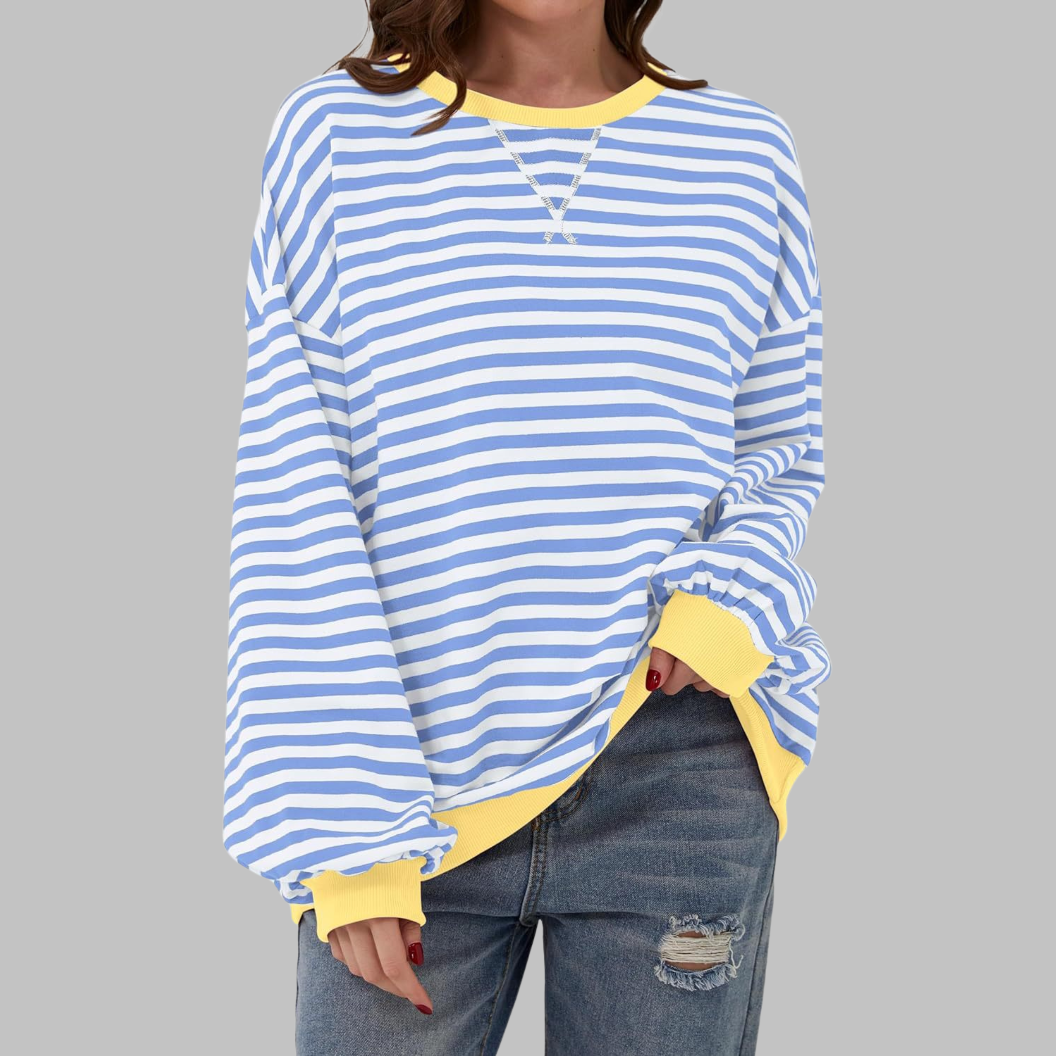 Savenora | Gestreiftes Langarm-Sweatshirt mit Rundhalsausschnitt
