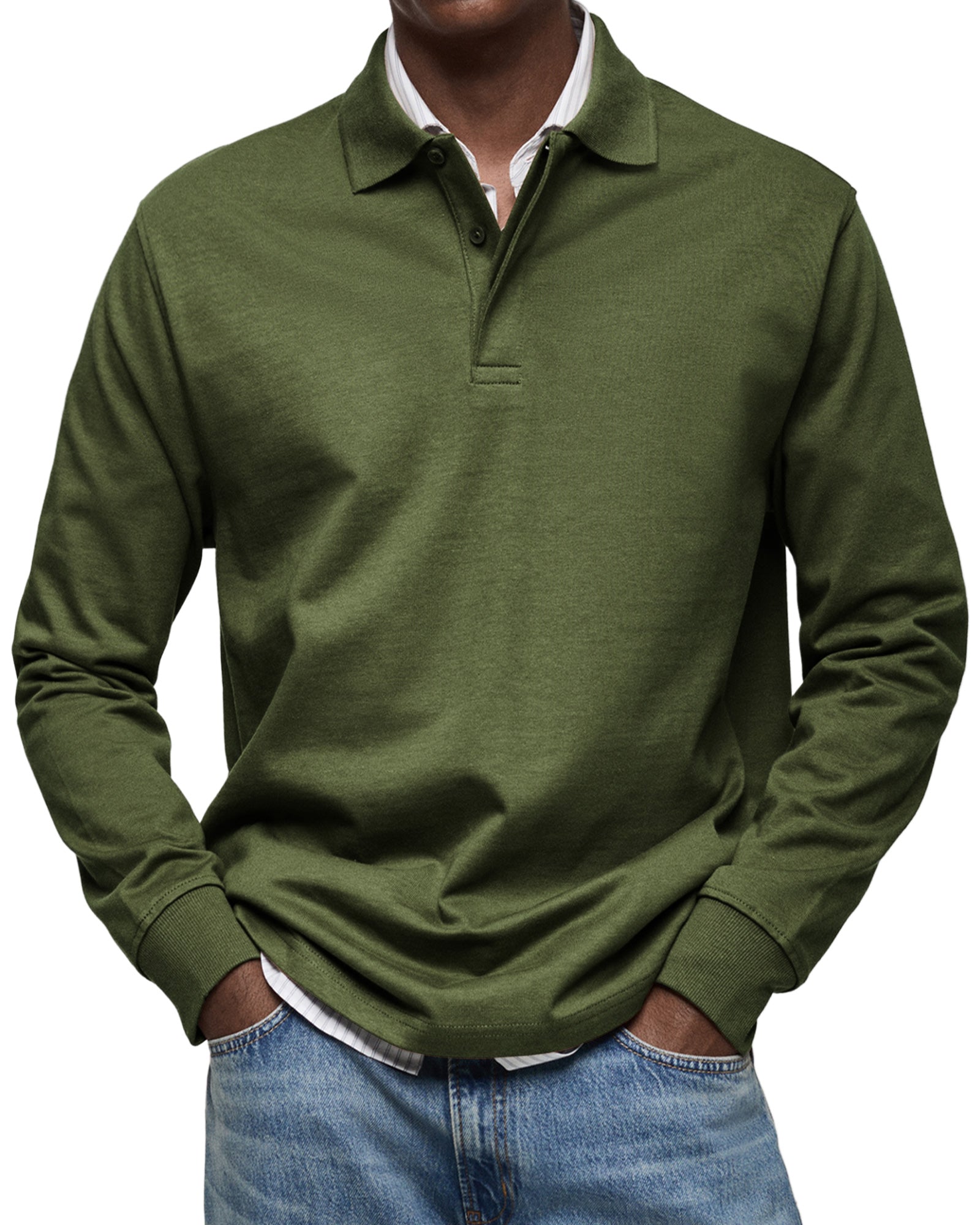 Herren Langarm-Poloshirt