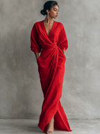 Savenora | Rosa Maxi Kleid V-Hals