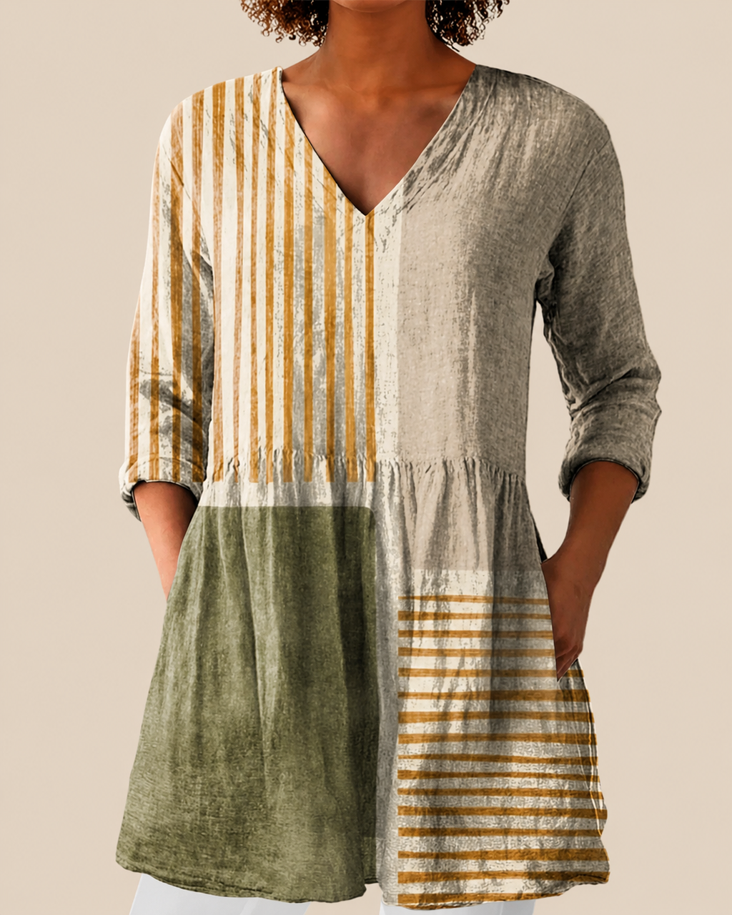 Savenora | Lange Bluse mit ausdrucksstarkem Muster