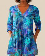 Savenora | Lange Bluse mit ausdrucksstarkem Muster