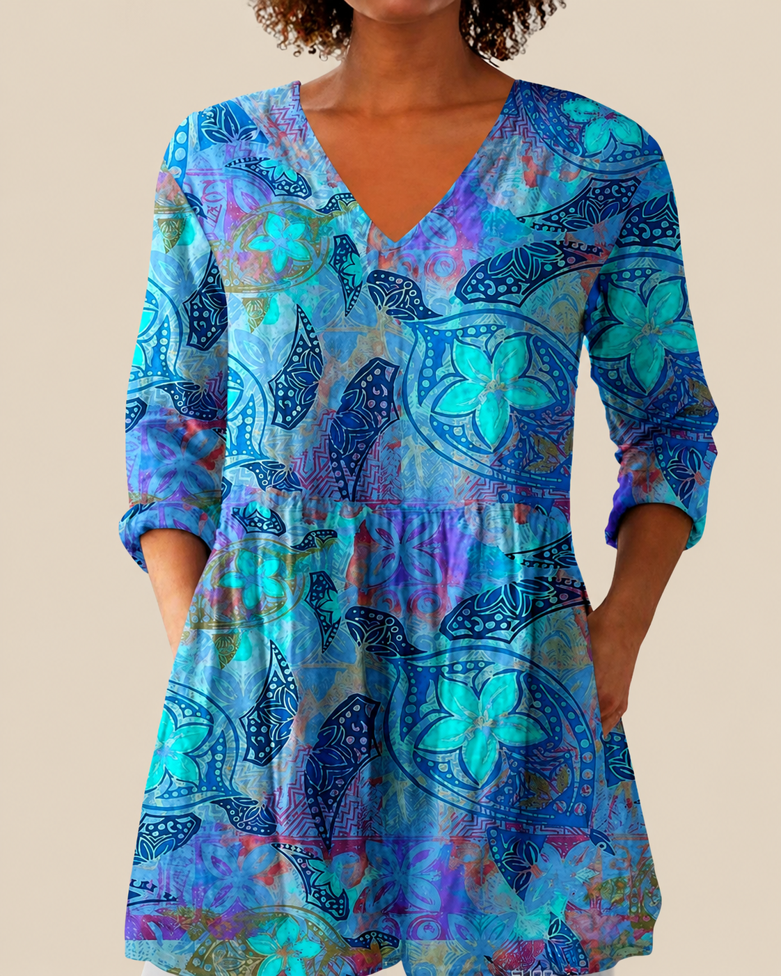Savenora | Lange Bluse mit ausdrucksstarkem Muster