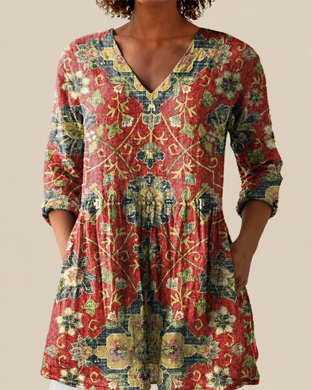 Savenora | Lange Bluse mit ausdrucksstarkem Muster