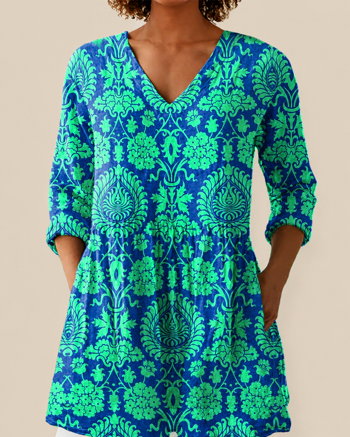 Savenora | Lange Bluse mit ausdrucksstarkem Muster