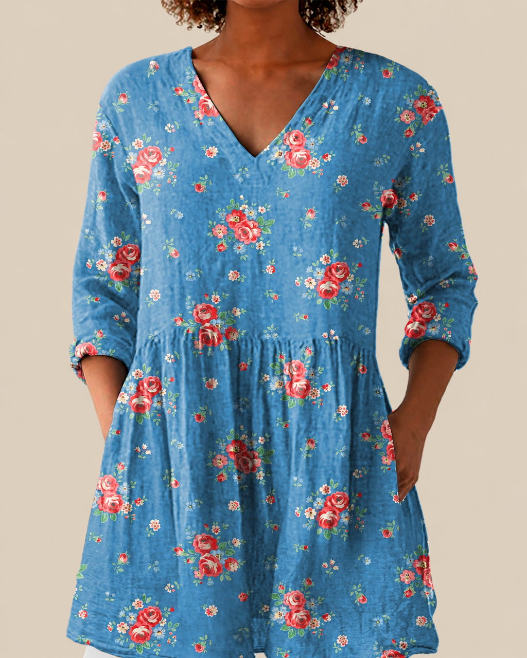 Savenora | Lange Bluse mit ausdrucksstarkem Muster