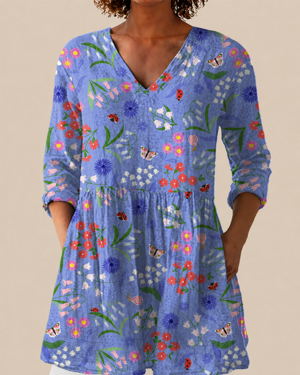 Savenora | Lange Bluse mit ausdrucksstarkem Muster