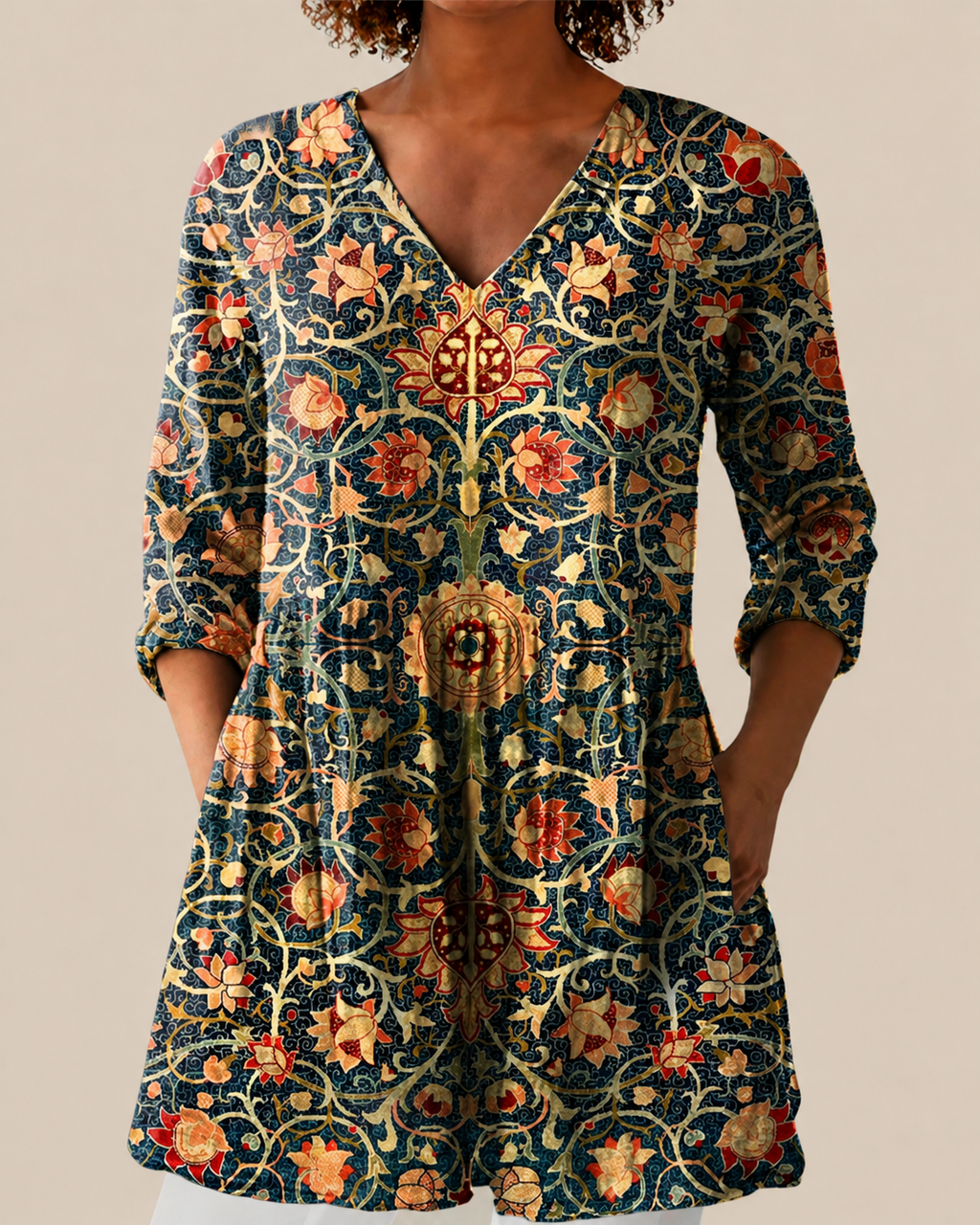 Savenora | Lange Bluse mit ausdrucksstarkem Muster