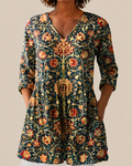Savenora | Lange Bluse mit ausdrucksstarkem Muster