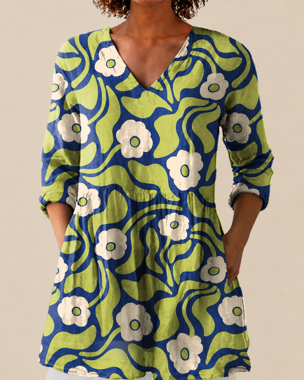 Savenora | Lange Bluse mit ausdrucksstarkem Muster