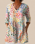 Savenora | Lange Bluse mit ausdrucksstarkem Muster