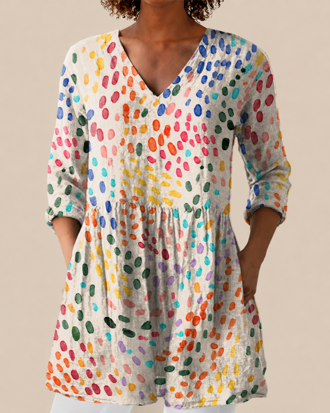 Savenora | Lange Bluse mit ausdrucksstarkem Muster