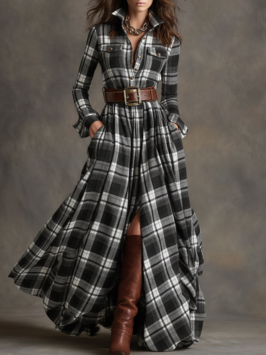 Bodil™ - Maxi-Hemdkleid im Karomuster