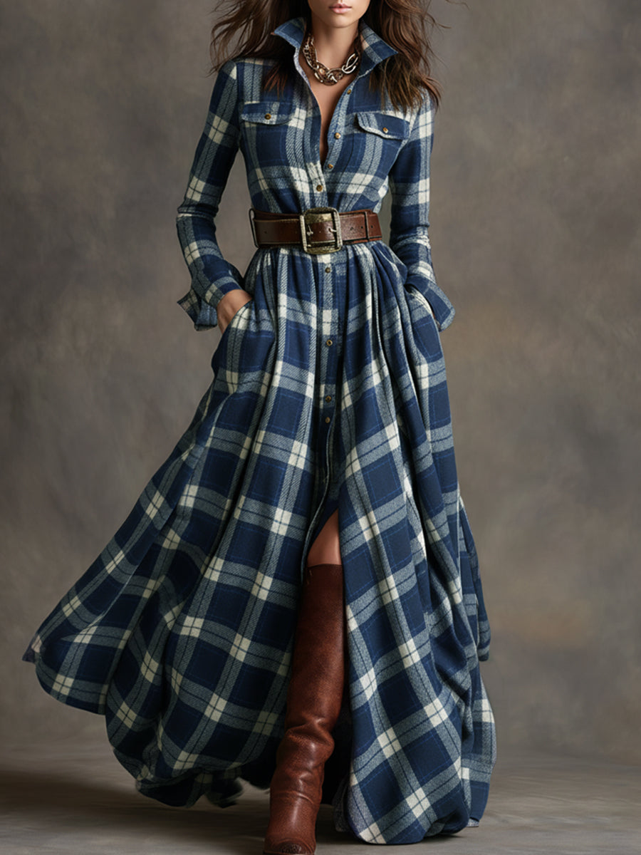 Bodil™ - Maxi-Hemdkleid im Karomuster