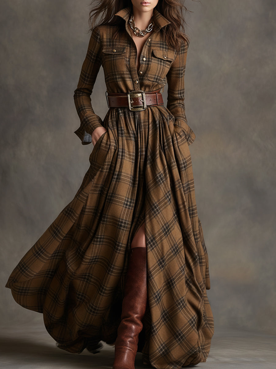 Bodil™ - Maxi-Hemdkleid im Karomuster