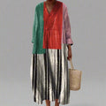 Karin™ - Gestreiftes Maxikleid mit Farbblock-Design