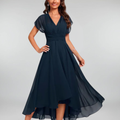 Enid™ – Elegantes Abendkleid mit V-Ausschnitt und fließendem Design
