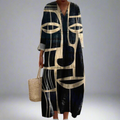 Lorna™ - Künstlerisches Midi-Kleid im Tribal-Stil