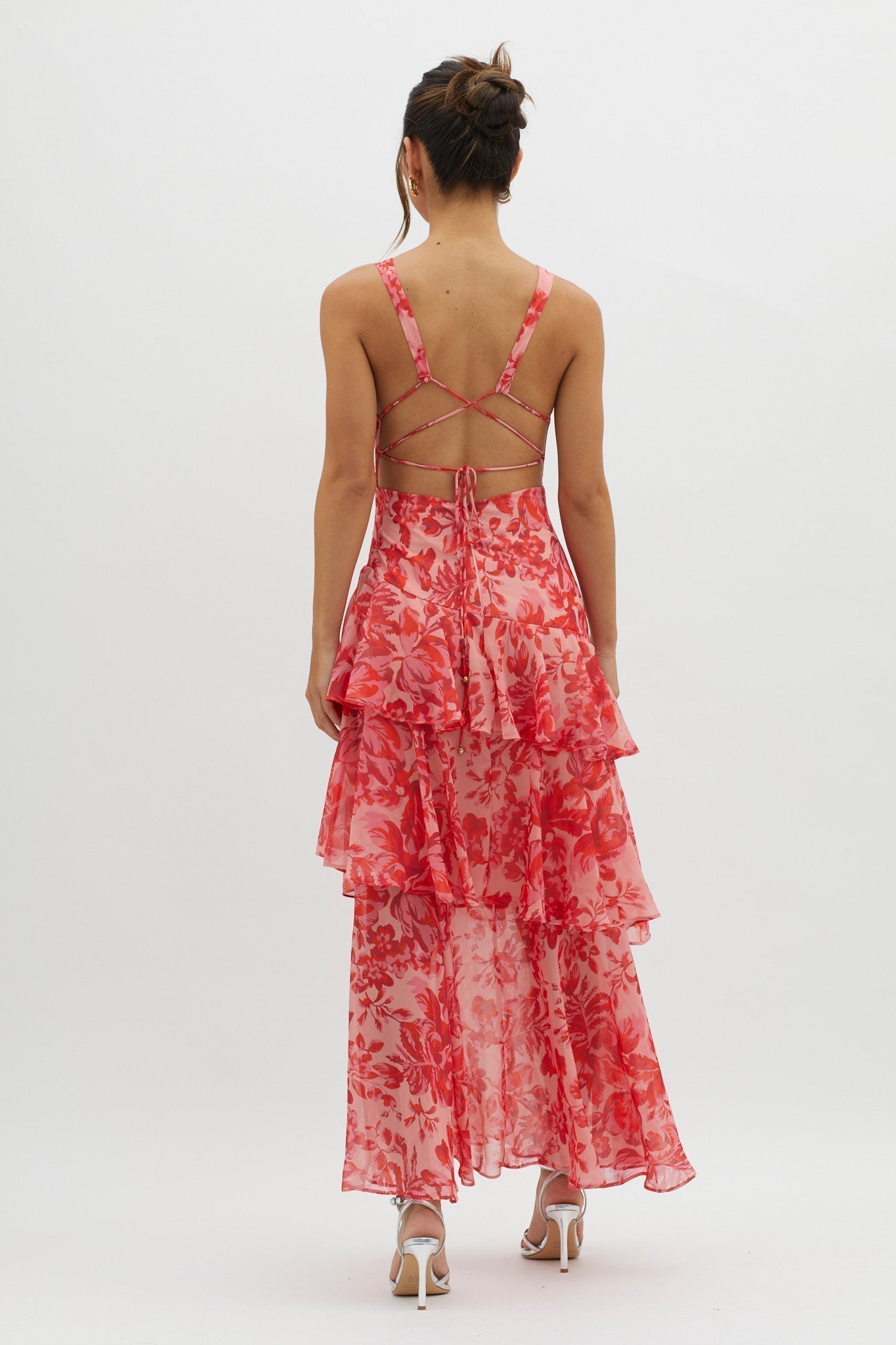 Savenora | LISA Maxikleid mit floralem Rüschenbesatz
