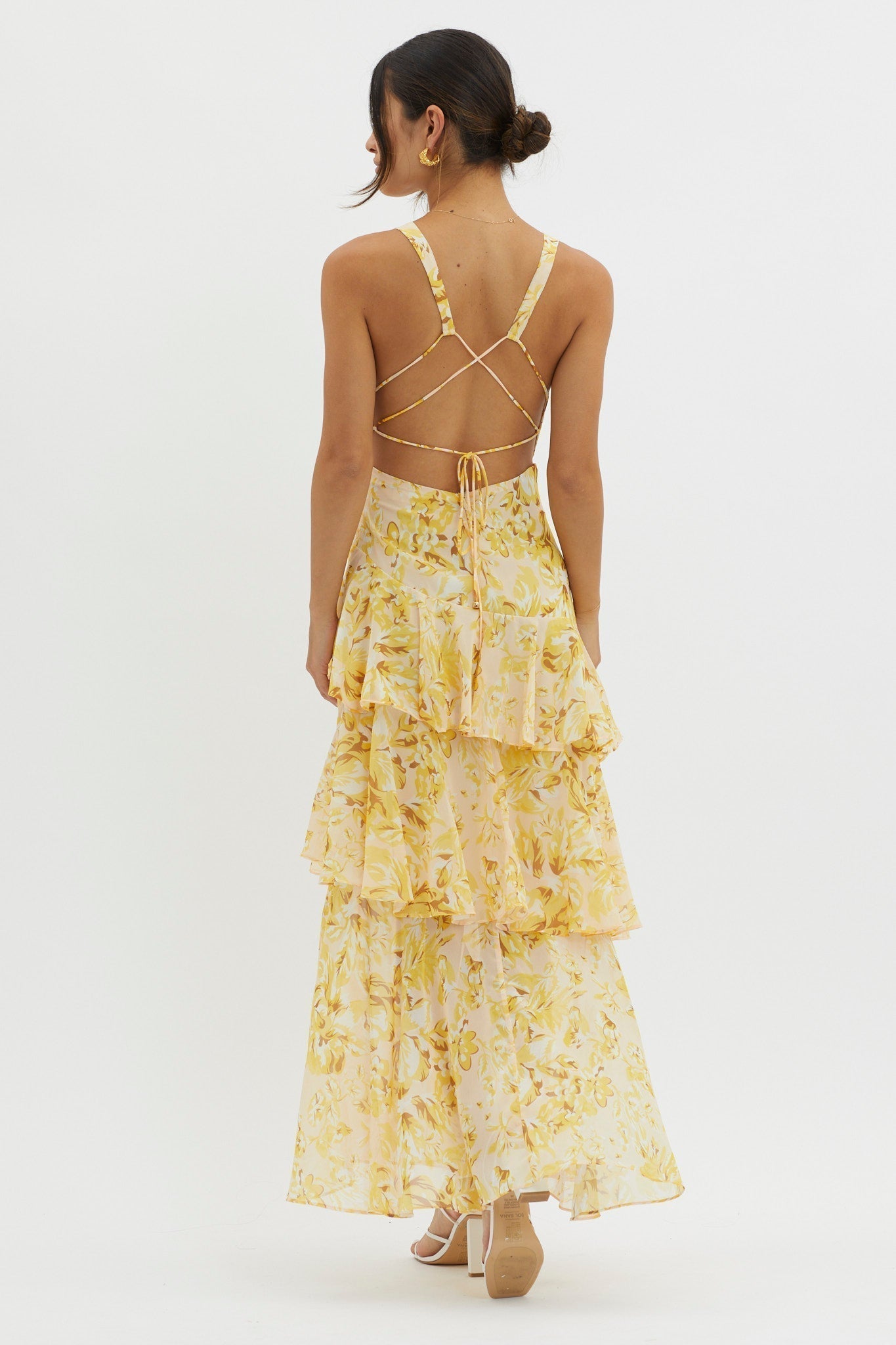 Savenora | LISA Maxikleid mit floralem Rüschenbesatz