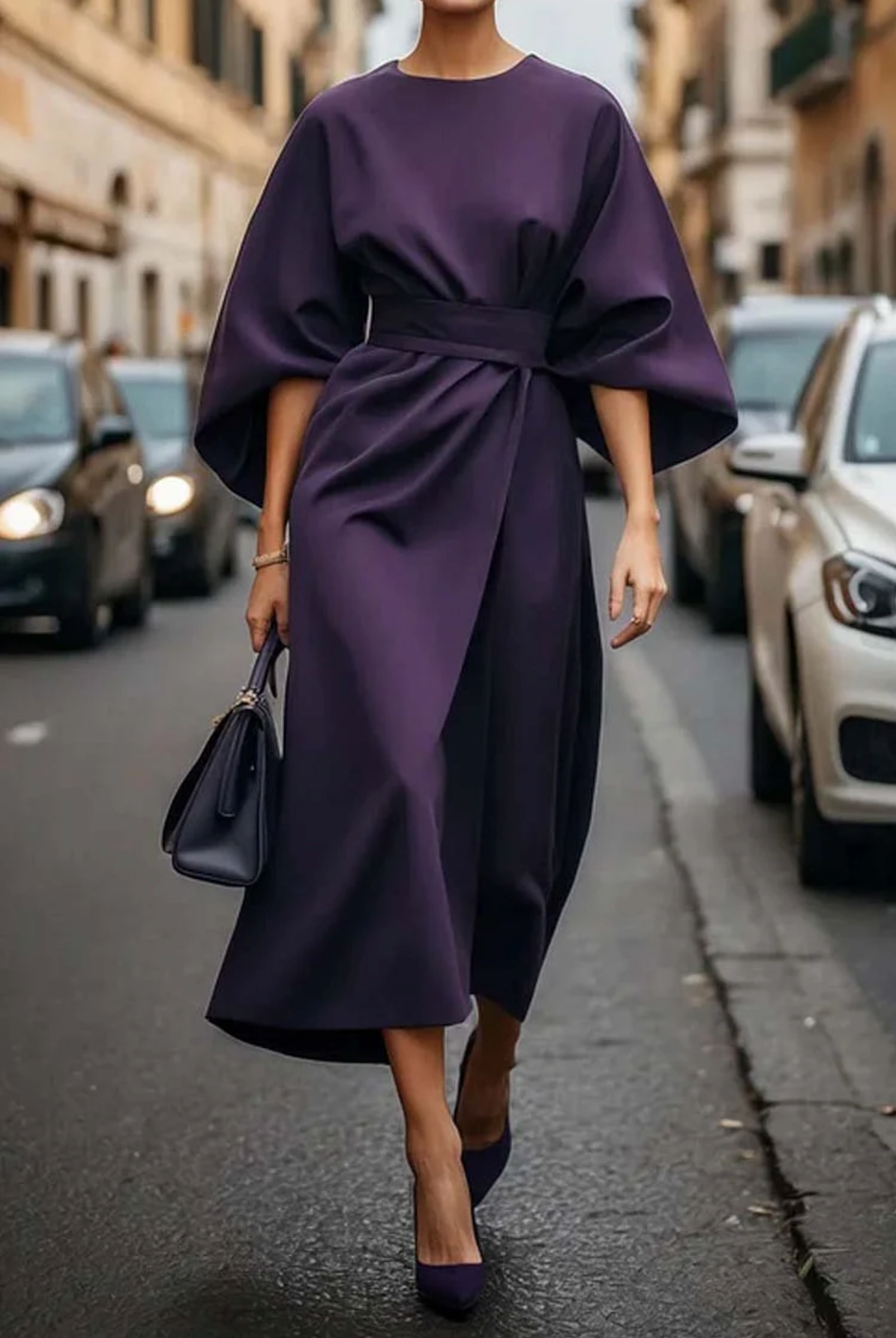 Rome™ – Klassisches Kleid mit stilvollen Laternenärmeln